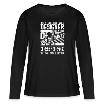 Web Developer Web Developer Pun - Women's Premium Organic Long Sleeve Shirt - black - Front - Julia (174cm)