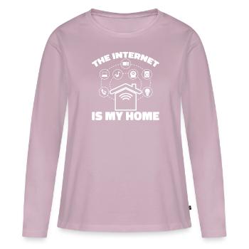 Développeur Web Développeur Web Internet - T-shirt manches longues Premium bio Femme - rose poudré - Devant - Julia (174cm)