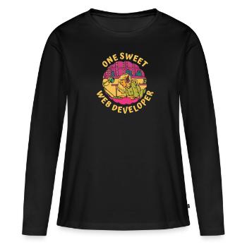 Web Entwickler Webdeveloper Süss - Frauen Premium Bio Langarmshirt - Schwarz - Vorne - Julia (174cm)
