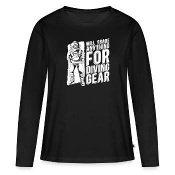 Plongeurs Plongée commerciale - T-shirt manches longues Premium bio Femme - noir - Devant - Julia (174cm)