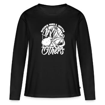 Plongeurs Plongée commerciale - T-shirt manches longues Premium bio Femme - noir - Devant - Julia (174cm)