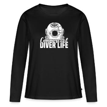 Plongeurs Plongée commerciale - T-shirt manches longues Premium bio Femme - noir - Devant - Julia (174cm)