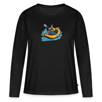 Rafting - T-shirt manches longues Premium bio Femme - noir - Devant - Julia (174cm)