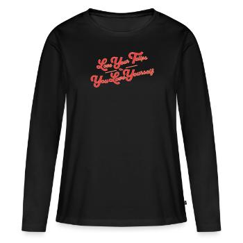 Tulipes Tulipes - T-shirt manches longues Premium bio Femme - noir - Devant - Julia (174cm)