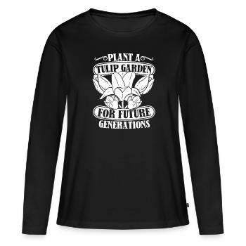 Tulipes Tulipes - T-shirt manches longues Premium bio Femme - noir - Devant - Julia (174cm)