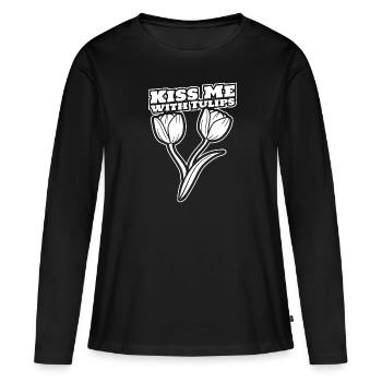 Tulipes Tulipes - T-shirt manches longues Premium bio Femme - noir - Devant - Julia (174cm)