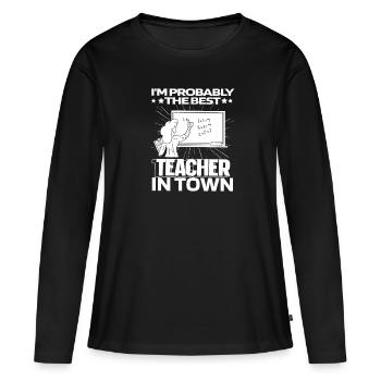 Formateur d’enseignants - T-shirt manches longues Premium bio Femme - noir - Devant - Julia (174cm)