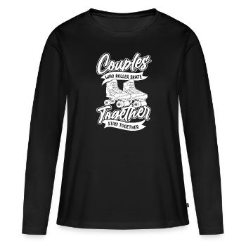 Patins à roulettes Patinage à roulettes - T-shirt manches longues Premium bio Femme - noir - Devant - Julia (174cm)