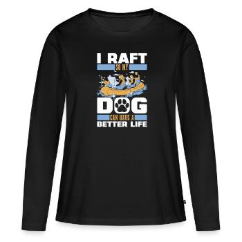 rafting - T-shirt manches longues Premium bio Femme - noir - Devant - Julia (174cm)