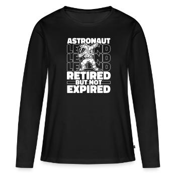 Astronaute, astronaute, astronaute, cosmonaute à la retraite - T-shirt manches longues Premium bio Femme - noir - Devant - Julia (174cm)