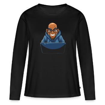 Web Entwickler Webdeveloper Cool - Frauen Premium Bio Langarmshirt - Schwarz - Vorne - Julia (174cm)