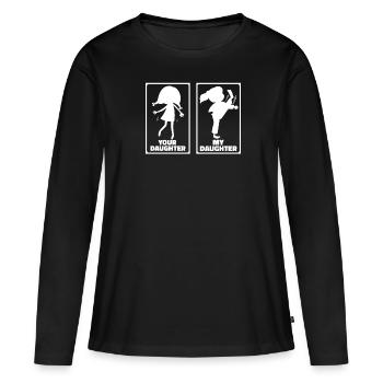 Taekwondo Taekwondo Père - T-shirt manches longues Premium bio Femme - noir - Devant - Julia (174cm)