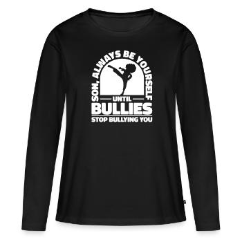 Taekwondo Père Taekwondo - T-shirt manches longues Premium bio Femme - noir - Devant - Julia (174cm)