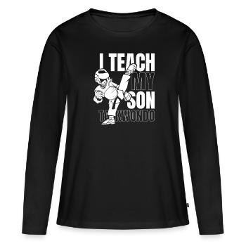 Taekwondo Taekwondo Père - T-shirt manches longues Premium bio Femme - noir - Devant - Julia (174cm)