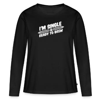 Bière artisanale Bière artisanale Orge - T-shirt manches longues Premium bio Femme - noir - Devant - Julia (174cm)