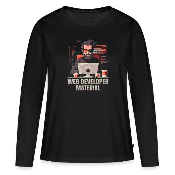 Web Entwickler Webdeveloper Cool - Frauen Premium Bio Langarmshirt - Schwarz - Vorne - Julia (174cm)