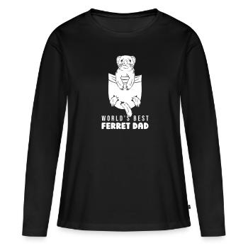 Papa putois furet - T-shirt manches longues Premium bio Femme - noir - Devant - Julia (174cm)