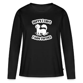Putois furet - T-shirt manches longues Premium bio Femme - noir - Devant - Julia (174cm)
