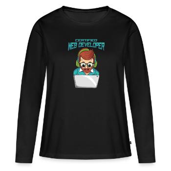 Web Developer Web Developer Certified - Women's Premium Organic Long Sleeve Shirt - black - Front - Julia (174cm)