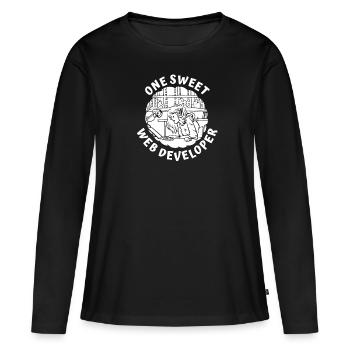 Web Developer Web Developer - Women's Premium Organic Long Sleeve Shirt - black - Front - Julia (174cm)