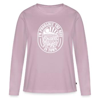 Cricket drôle - T-shirt manches longues Premium bio Femme - rose poudré - Devant - Julia (174cm)