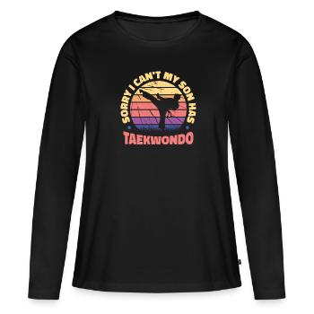 Taekwondo Père Taekwondo - T-shirt manches longues Premium bio Femme - noir - Devant - Julia (174cm)