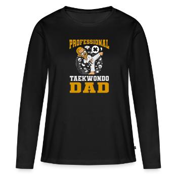 Taekwondo Père Taekwondo - T-shirt manches longues Premium bio Femme - noir - Devant - Julia (174cm)