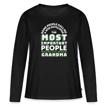Web Entwickler Webdeveloper Oma - Frauen Premium Bio Langarmshirt - Schwarz - Vorne - Julia (174cm)