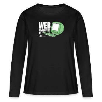 Web Developer Web Developer Funny - Women's Premium Organic Long Sleeve Shirt - black - Front - Julia (174cm)