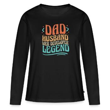 Web Entwickler Webdeveloper Vater - Frauen Premium Bio Langarmshirt - Schwarz - Vorne - Julia (174cm)