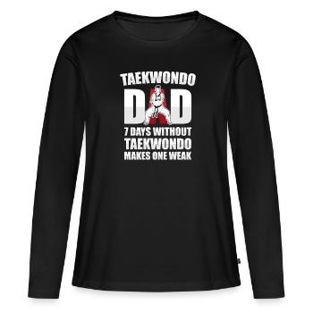 Taekwondo Père Taekwondo - T-shirt manches longues Premium bio Femme - noir - Devant - Julia (174cm)