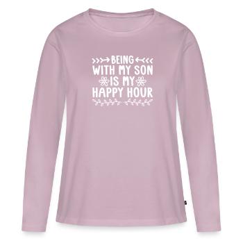 Mom Mutter Sohn - Frauen Premium Bio Langarmshirt - Altrosa - Vorne - Julia (174cm)