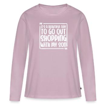 Mom Mutter Sohn - Frauen Premium Bio Langarmshirt - Altrosa - Vorne - Julia (174cm)