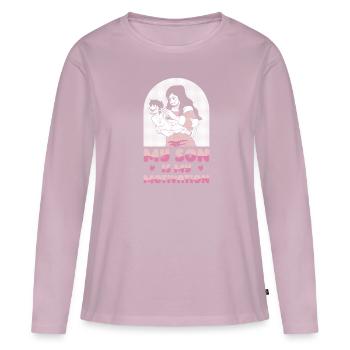 Mom Mutter Sohn - Frauen Premium Bio Langarmshirt - Altrosa - Vorne - Julia (174cm)