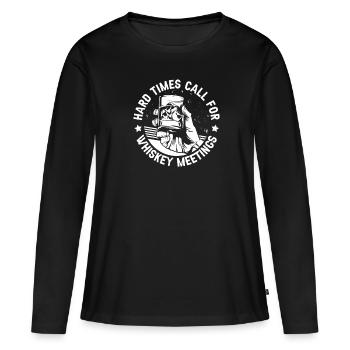 Whisky Whiskey - T-shirt manches longues Premium bio Femme - noir - Devant - Julia (174cm)
