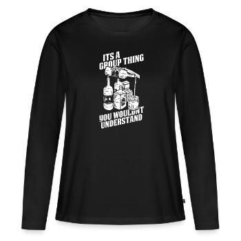 Whisky Whiskey - T-shirt manches longues Premium bio Femme - noir - Devant - Julia (174cm)