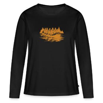 Rafting - T-shirt manches longues Premium bio Femme - noir - Devant - Julia (174cm)