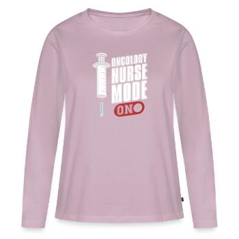 Nurse Mode On - Women's Premium Organic Long Sleeve Shirt - dusky pink - Front - Julia (174cm)