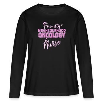 Krankenschwester Freundlich - Frauen Premium Bio Langarmshirt - Schwarz - Vorne - Julia (174cm)