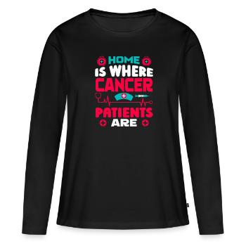 Infirmière patiente - T-shirt manches longues Premium bio Femme - noir - Devant - Julia (174cm)