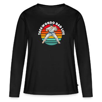 Taekwondo Père Taekwondo - T-shirt manches longues Premium bio Femme - noir - Devant - Julia (174cm)