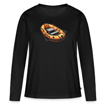Rafting - T-shirt manches longues Premium bio Femme - noir - Devant - Julia (174cm)