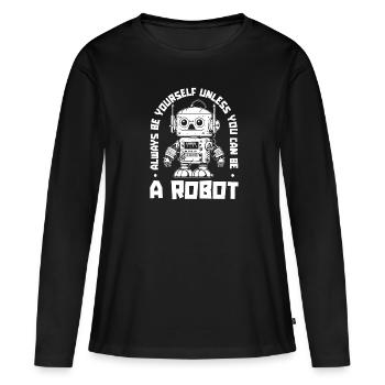 Robotique Ai Robot - T-shirt manches longues Premium bio Femme - noir - Devant - Julia (174cm)