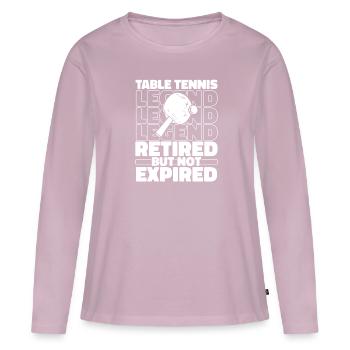 Tennis de table Ping-pong à la retraite - T-shirt manches longues Premium bio Femme - rose poudré - Devant - Julia (174cm)