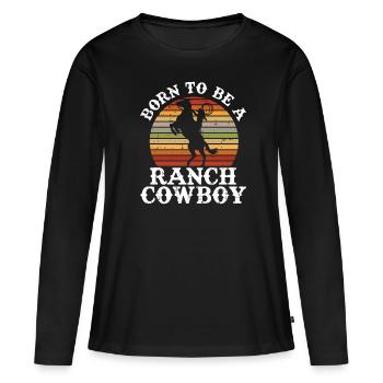 Rodeo Cowboy Ranch Cowboy - T-shirt manches longues Premium bio Femme - noir - Devant - Julia (174cm)