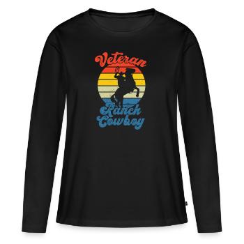 Rodeo Cowboy Ranch Cowboy - T-shirt manches longues Premium bio Femme - noir - Devant - Julia (174cm)