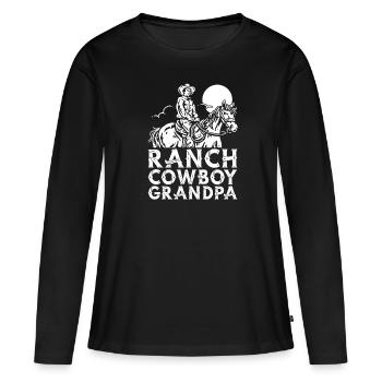 Rodeo Cowboy Ranch Cowboy - T-shirt manches longues Premium bio Femme - noir - Devant - Julia (174cm)