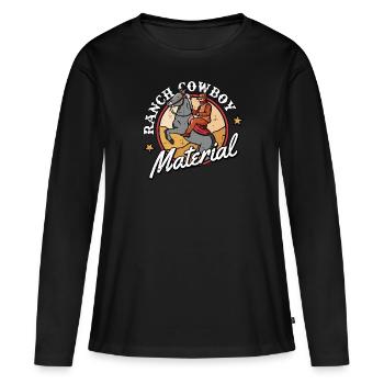 Rodeo Cowboy Ranch Cowboy - T-shirt manches longues Premium bio Femme - noir - Devant - Julia (174cm)