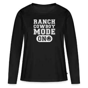 Rodeo Cowboy Ranch Cowboy - T-shirt manches longues Premium bio Femme - noir - Devant - Julia (174cm)