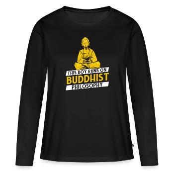 Philosophie bouddhiste de Bouddha - T-shirt manches longues Premium bio Femme - noir - Devant - Julia (174cm)